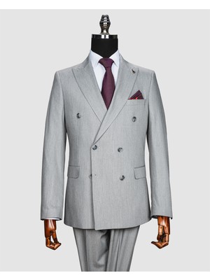 Echol ECH.2774 Sivri Yaka Düz Kumaş Duble Paça Kruvaze Tke