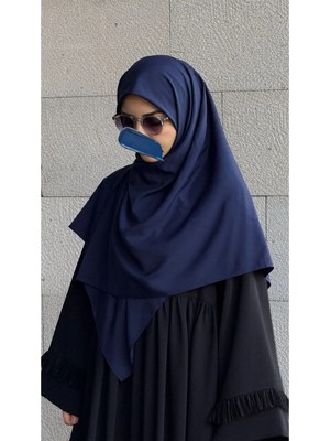 Qalortex Scarf Pamuklu Organik Modal Eşarp-Lacivert