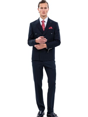 Echol 2115 Roma Italyan Silik Omuz 4 Düğmeli Takım Elbise