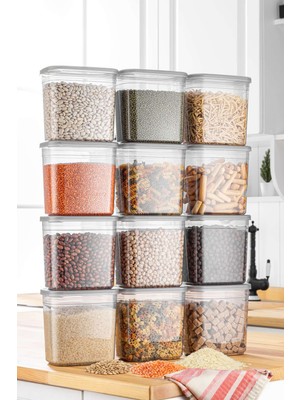 12'li 24 Parça 2l Dikdörtgen Saklama Kabı Seti + 20 Etiket Hediyeli