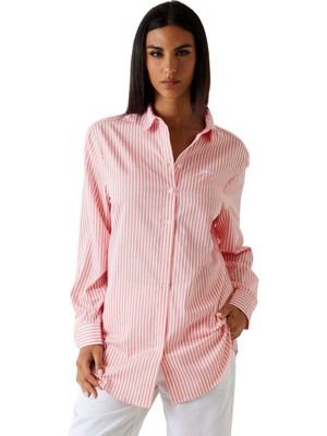 Guess Kadın Tecla Comfort Fit Gömlek - Pembe