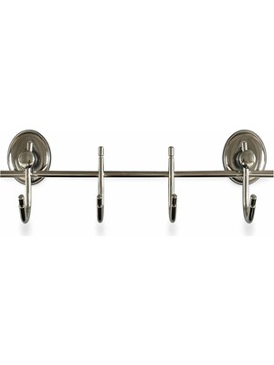 İpekel Krom 4’lü Duvar Askısı 24 cm Banyo Mutfak Elbise Havlu Askılığı