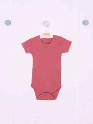 Julayla Kidaxi Kısa Kollu Çıtçıtlı Bebek Gül Kurusu Body