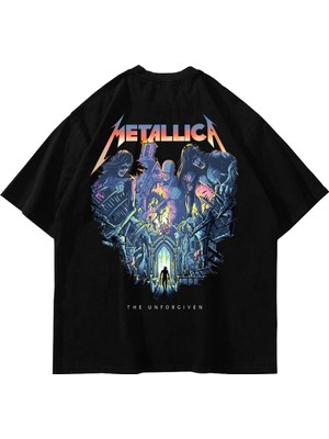 Sekizbiraltı Metallica Unforgiven Baskılı Siyah Oversize Unisex Tshirt