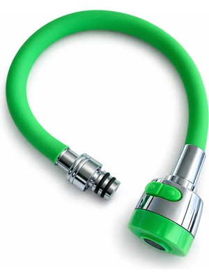 Solid Oynar Başlıklı Spiral Esnek 2 Fonksiyonlu Lavabo & Mutfak Musluk Ucu Yeşil Renkli Musluk Başlığı