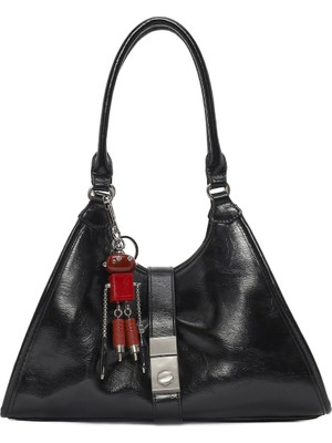 Derimod Kadın Siyah Charmlı Omuz Çantası 25WBD254418