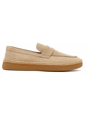 Derimod Erkek Bej Süet Deri Loafer 26SFD631810