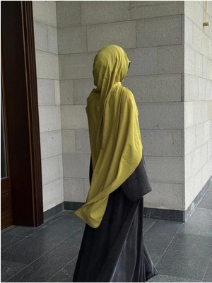 Qalortex Scarf Pamuklu Soft Kraş Şal - Yağ Yeşili