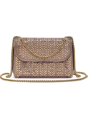 Derimod Kadın Bronz Zincir Askılı Taşlı Mini Abiye Çantası 26PBD2951TS