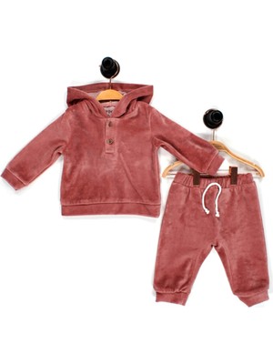 Aydodo Özel Dokulu Kadife Kapşonlu 2li Takım