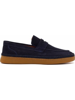 Derimod Erkek Lacivert Süet Deri Loafer 26SFD631810