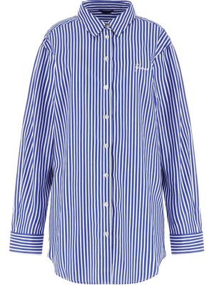 Guess Kadın Tecla Comfort Fit Poplin Gömlek - Mavi