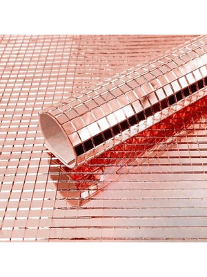 Dekofon Yumurcak Shop® Kare Bronz Cam Mozaik Fayans Çıkartmaları El Işi Kare Cam Fayans Kendinden Yapışkanlı Aynalı Dekor Panel 30X30 cm