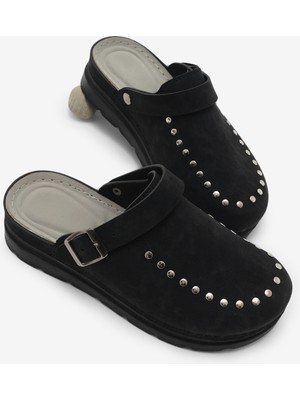 Tonny Black Kadın Siyah Rahat Kalıp Taşlı Tokalı Sandalet