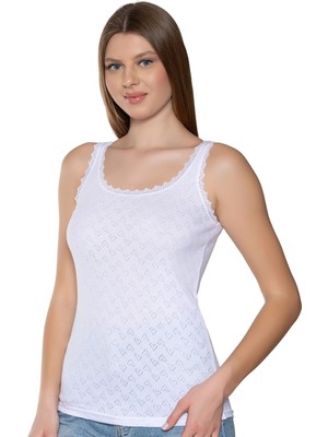 Gümüş 3081 12'li Kadın Jakarlı Geniş Askı Atlet