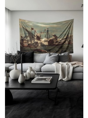 Moud's Barbaros Desenli Duvar Örtüsü Duvar Halısı Tapestry Süet Dokulu Kumaş