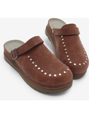 Tonny Black Kadın Taba Rahat Kalıp Taşlı Tokalı Sandalet