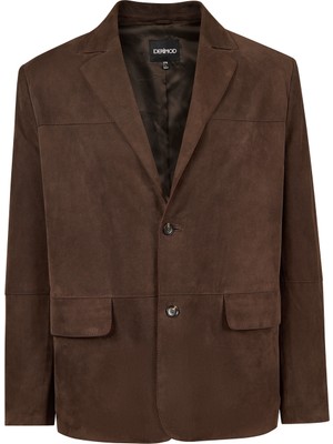 Derimod Rodrygo Erkek Kahverengi Blazer Süet Deri Ceket 25WGD656510