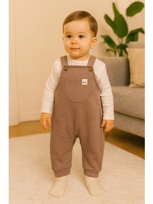 Kidaxi Cep Detaylı 3 Iplik  Bebek Salopeti