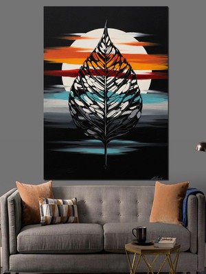 Tablomega Gece Yarısı Yaprak Simgesi Dekoratif Kanvas - Mdf Ahşap Tablo