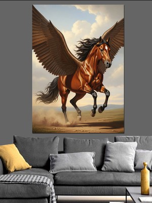 Tablomega Uçan Kanatlı At Pegasus Tablosu Dekoratif Kanvas - Mdf Ahşap Tablo