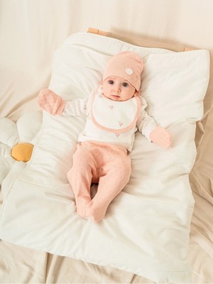 Kidaxi Yeni Doğan Kız Bebek Için Jakarlı Baskılı 5'li Hastane Çıkışı (0-3 Ay