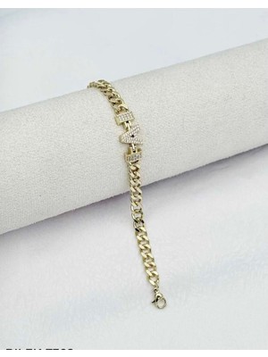 SY Aksesuar 14K Gold Kuyumcu Model Harf Bileklik