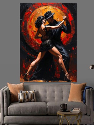 Tablomega Gün Batımında Dans Eden Çift Dekoratif Kanvas - Mdf Ahşap Tablo