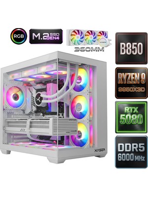 Xaser Diamond X2 Ryzen 9 9950X3D 32GB Ram 1tb M.2 Nvme SSD 16GB RTX5080 Oyuncu Tavsiye Sistem
