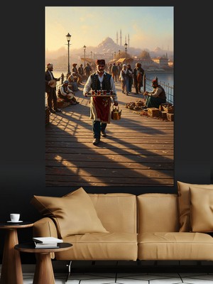 Tablomega Gün Batımında Kalabalık Şehir Meydanı Dekoratif Kanvas - Mdf Ahşap Tablo