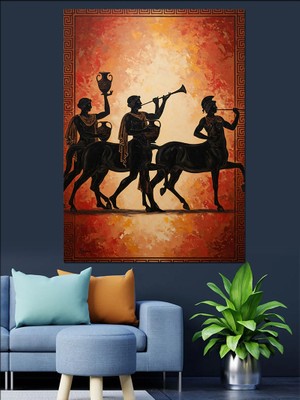 Tablomega Antik Dönem Müzisyenleri Siluet Çalışması Dekoratif Kanvas - Mdf Ahşap Tablo