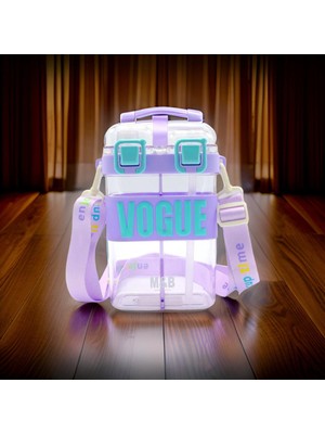 Çift Bölmeli Çocuk Okul Suluk, Pipetli ve Boyun Askılı Tasarım