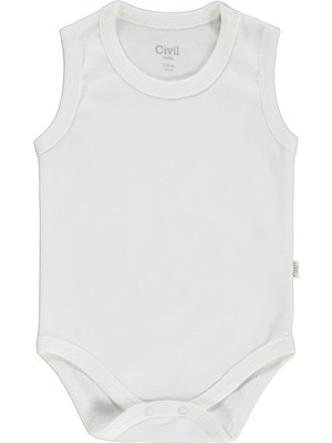 Civil Baby Düz Renkli 3-36 Ay Çıtçıtlı Badi - Ekru 18-24 Ay