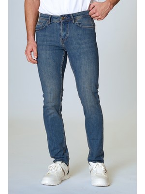Twister Panama x 757-01 Blue Tint Likralı Dar Kesim Erkek Kot Pantolon Mavi