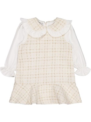 Pierre Cardin 2-5 Yaş Elbise - Ekru 5-6 Yaş