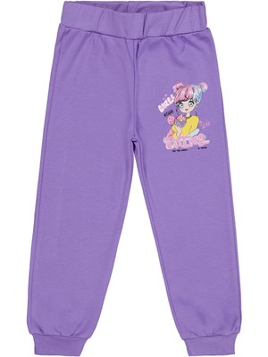 Civil Girls Anime Baskılı 2-5 Yaş Eşofman Altı - Lila 3-4 Yaş