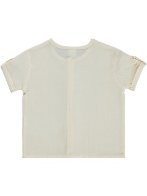 Civil Baby Müslin Kısa Kol 6-18 Ay Gömlek - Bej 6-9 Ay