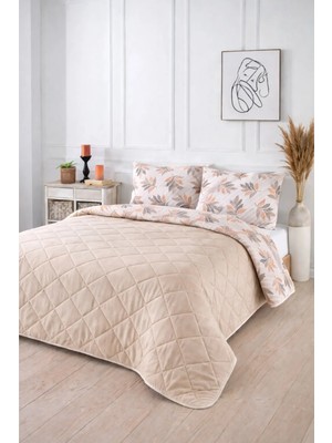 Formeya Kapitoneli Çift Kişilik Desenli Pike - Yatak Örtüsü Takımı 200x230 cm - 2 Adet Yastık Kılıflı