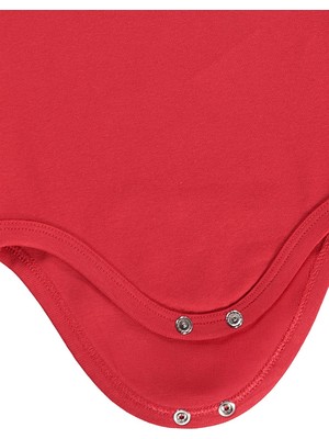 Civil Baby Düz Renkli 3-36 Ay Çıtçıtlı Badi - Kırmızı 9-12 Ay