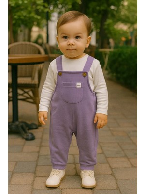 Kidaxi Cep Detaylı 3 Iplik  Bebek Salopeti