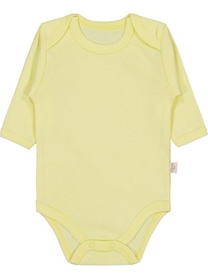 Civil Baby Düz Renkli Uzun Kol 3-9 Ay Çıtçıtlı Badi - Sarı 3-6 Ay