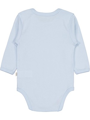 Civil Baby Düz Renkli Uzun Kol 12-36 Ay Çıtçıtlı Badi - Mavi 2-3 Yaş