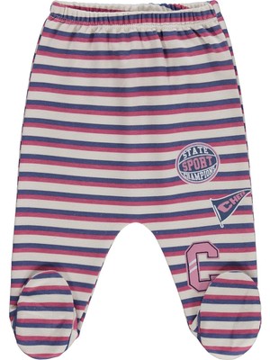 Civil Baby Çizgi Empirme C Baskılı 1-9 Ay Tek Alt Bebe - Bej 6-9 Ay