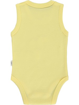 Civil Baby Unicorn Baskılı 0-3 Yaş Çıtçıtlı Badi - Sarı 3-6 Ay