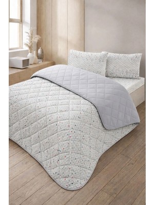 Formeya Kapitoneli Tek Kişilik Desenli Pike - Yatak Örtüsü Takımı 160x230 cm - 1 Adet Yastık Kılıflı