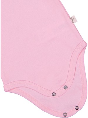Civil Baby Düz Renkli Uzun Kol  Çıtçıtlı Badi - Pembe 0-1 Ay