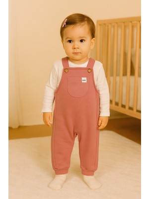 Kidaxi Cep Detaylı 3 Iplik  Bebek Salopeti