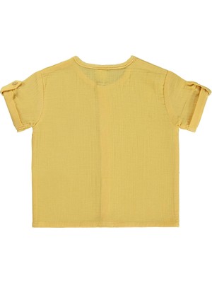 Civil Baby Müslin Kısa Kol 6-18 Ay Gömlek - Hardal 12-18 Ay