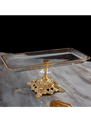 Metal Ayaklı Dikdörtgen Sunum Tepsisi, Şık ve Kullanışlı Tasarım