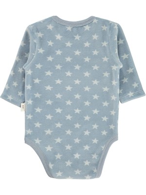 Civil Baby Little Star Nakışlı 1-18 Ay Çıtçıtlı Badi - Mavi 18-24 Ay